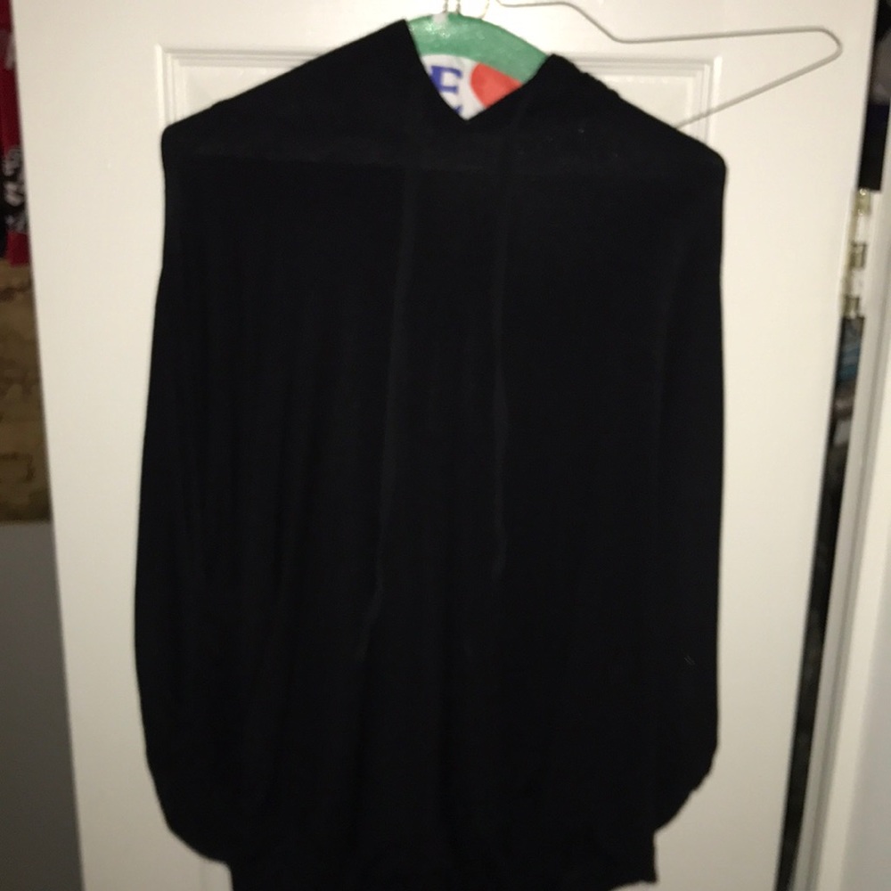 Black hooded Sweater with poncho-esque sleeves